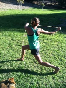 twisting lunges band training